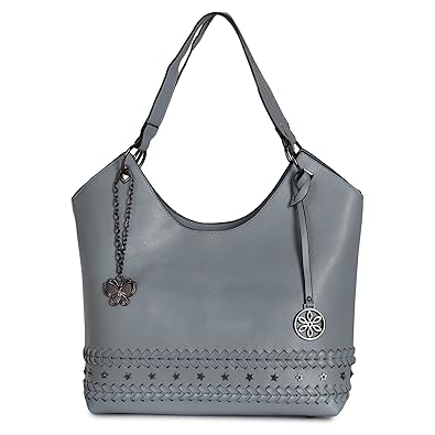 Butterflies Women Handbag (Grey) (BNS 6020#GY)