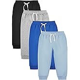 Resinta Baby and Toddler Boys Cotton Active Fleece Jogger Sweatpants Pull on Fleece Pants with Pockets Drawstring for Winter