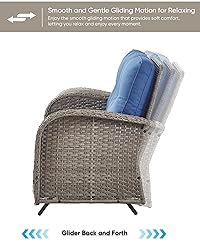 HUMMUH 6 Pieces Patio Furniture Set-Patio Glider