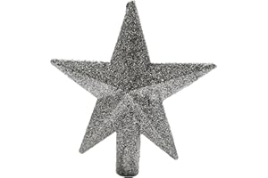 KURT S. ADLER Kurt Adler 4" Petite Treasures Silver Glittered Mini Star Christmas Tree Topper - Unlit