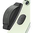 Sinjimoru Detachable Phone Grip Kickstand for Wireless Charging Compatible Phone Finger Holder for iPhone & Smartphones. Sinji Mount S-Grip Olive Grey