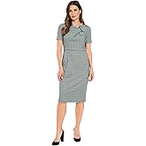 London Times Womens Short Sleeve Side Bow Sheath Dress