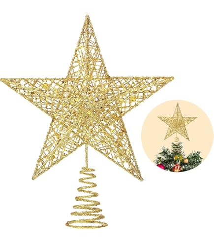 star treeです Red Glitter and Sequin Star Tree Topper - Tabletop Trees