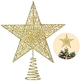 Christmas Tree Toppers Xmas Glitter Gold Hollow