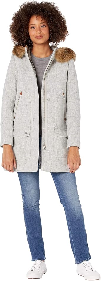 J Crew Chateau Parka In Italian Stadium Cloth Wool Heather Dusk 12 At Amazon Women S Coats Shop