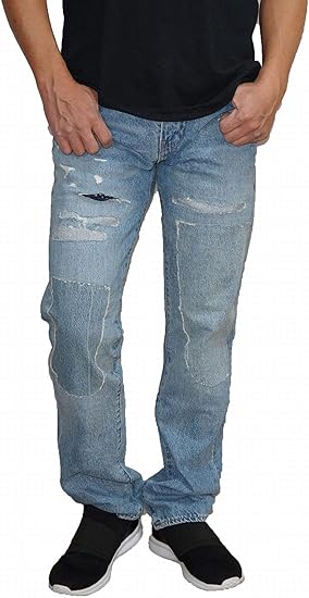 Amazon リーバイス Levis ジーンズ 511 スリム ダメージリペア メンズ ユーズド加工 34 ジーンズ 通販