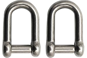 Extreme Max 3006.8396.2 Stainless Steel D Shackle with No-Snag Pin, 5/16", 2-Pack