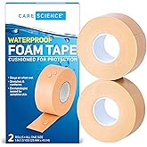 Care Science Tan Waterproof Foam Tape, 2 Count | Cushioned Protection. Ideal for Securing Bandages, Dressings, &amp; Other Medical Devices.
