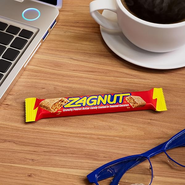 ZAGNUT CRUNCHY PEANUT BUTTER WITH TOASTED COCONUT CANDY BARS, 1.51 OZ (18 COUNT)