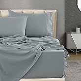 LUX Décor Twin Sheet Set - 3 Piece Ultra-Soft Microfiber Bed Sheets with Flat Sheet, 16 Inches Deep Pocket Fitted Sheet & Pillowcase, Cooling & Breathable, Hotel Luxury, Oeko-TEX - Grey