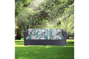 Outdoor Sofa Cushion Covers Rattan Tropical Leaf Print Leisure Combination for Garden Villa Terrace Patio Balcony Poolside, S