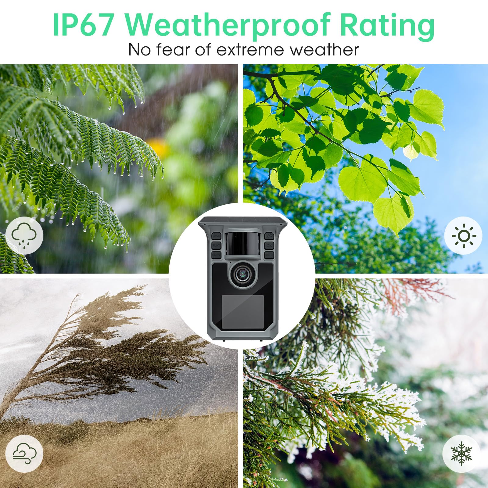 Hrivcam Trail Camera 4K 64MP WiFi Solar Game Camera, 5000mAh Forever Power, 64GB Memory Card and Ip67 Waterproof Night Vision Trail Cam for Outdoor Wildlife Detection, Monitoring Trail Cameras