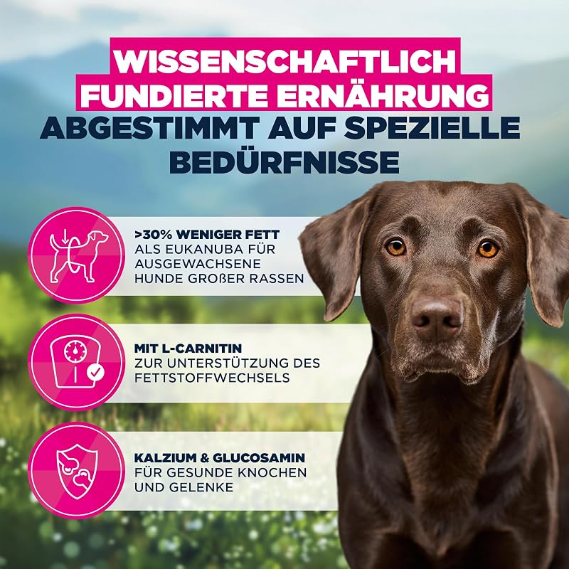 Weight Control Hundefutter mit Huhn für große Rassen, 15 kg