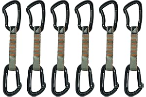 Fusion Climb 6-Pack 11cm Quickdraw Set with Contigua Blue Straight Gate Carabiner/Techno Zoom Bent Gate Carabiner,One Size