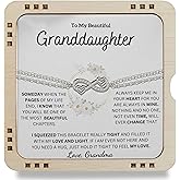 Happy Hamp To My Beautiful Granddaughter Always Keep Me in Your Heart Love Grandma, 925 Sterling Silver Infinity Bracelet with Heartmelt Message card, Festival Gift for Grandaughter