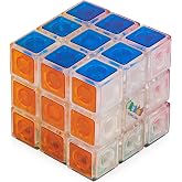 Rubik&rsquo;s Cube, Crystal Cube, Transparent 3x3 Color-Matching Puzzle Game, Problem-Solving Brain Teaser, Classic Color-Matching Puzzle, Fidget Toy, Sensory Puzzle for Adults, Teens, Kids, Ages 8 &amp; Up