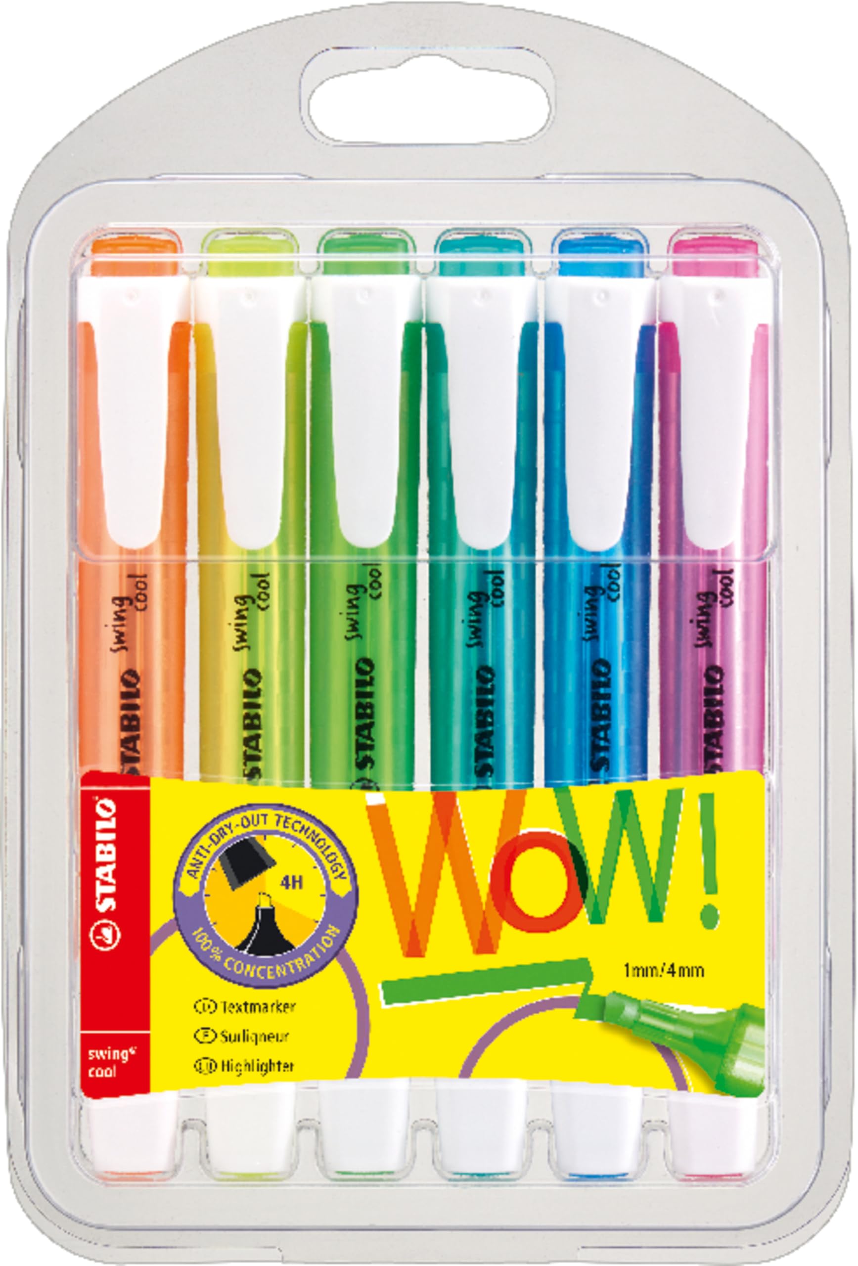 STABILO swing cool - Highlighter - Pack of 6 - Assorted Colours