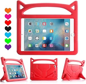 All-New iPad 2019/2018 9.7 inch Case/iPad Air Case, Riaour Light Weight Shock Proof Handle Stand Kids Case for iPad 9.7 2017/2018 iPad Air/iPad Air 2/iPad Pro 9.7 (Purple)