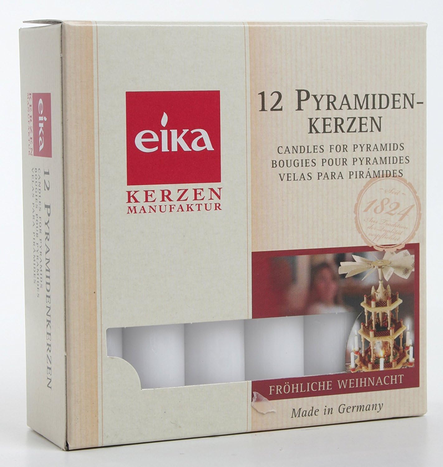 Eika Pyramid Candles, White, Box of 12 Home & Kitchen
