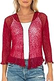 SHU-SHI Womens Sheer Shrug Tie Top Cardigan
