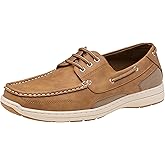 Vostey Men's Boat Shoes 3-Eye Deck Casual Loafers for Men | Comfortable Lace-Up Fit Lightweight Easy-On Design Classic Dock Shoe Boating Beach &amp; Summer Outings