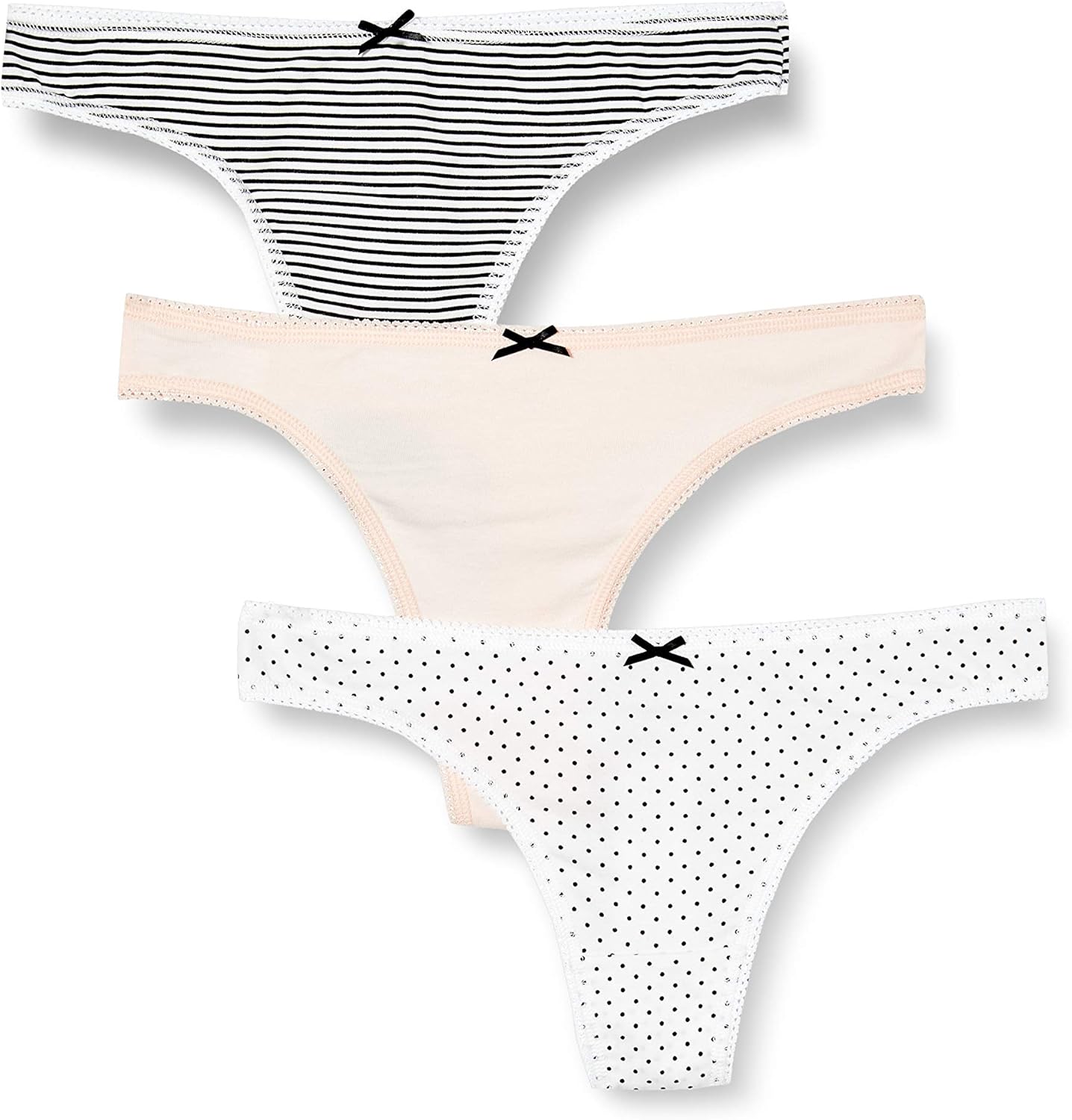 String - Tanga Iris - Lilly - BELK034-Black - String En Dentelle Femme, Lot De 3 Noir