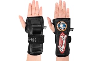 OutdoorMaster Wrist Guards for Snowboarding, Skating, Skateboarding, Impact Resistant Wrist Brace with Splints and Adjustable Strap, Wristsaver Wrist Support Protective Gear for Adults/Youth (1 Pair)