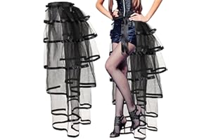 ZHANMAI Steampunk Tie on Bustle Skirt Victorian Belt Lace Tutu Underskirt Bustle Halloween Costume Accessory for Women