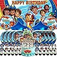 GEBBEM Santiago of the Seas Party Supplies Plates Decorations Birthday Cake Topper Banner Decor Backdrop Balloons
