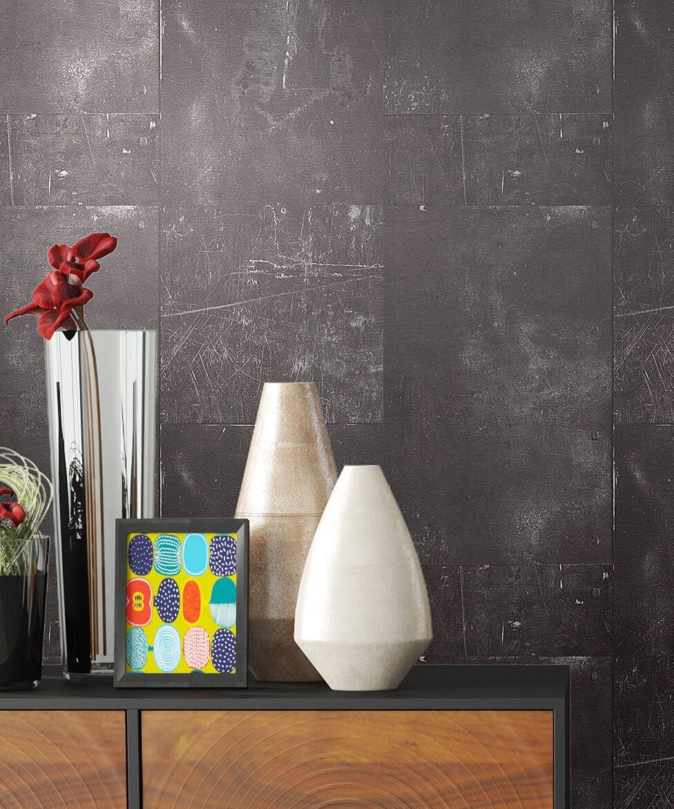 Tapete Metalloptik In Anthrazit Schone Moderne Tapete Fur Ihr Wohnzimmer Inklusive Der Newroom Tapezier Profibroschure Mit Tipps Fur Perfekte Wande Amazon De Baumarkt