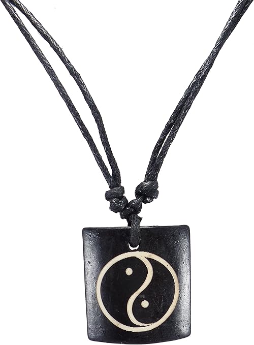 Yin Yang Symbol Pendant Necklace Adjustable Cord Necklace Yin Yang Pendant