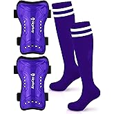 Hryrbay Kids Soccer Shin Guards and Socks Toddler Soccer Shin Pads Protective Defender Gear for Boys Girls Ages 3-15 Great for Training, Matches, Inspired by The World Cup