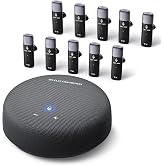 CS02 Conference Speaker and Microphone, 10 Wireless Mics 360 Degree Pickup | Noise Reduction &amp; Echo Cancellation, 65 ft Wireless Mic Range, USB Plug &amp; Play, Speakerphone for Zoom, Teams &amp; Google Meet