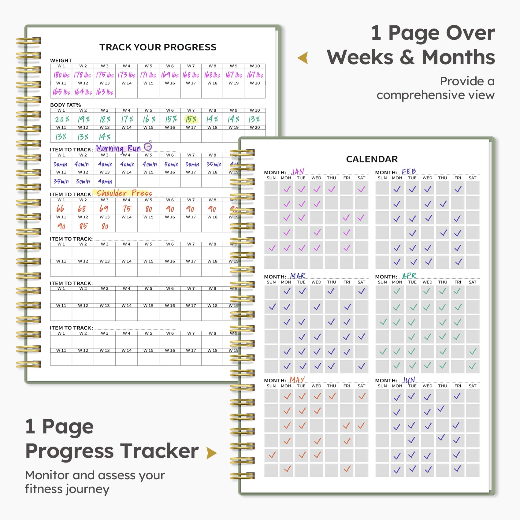 Fitness Workout Journal for Women & Men, A5(5.5