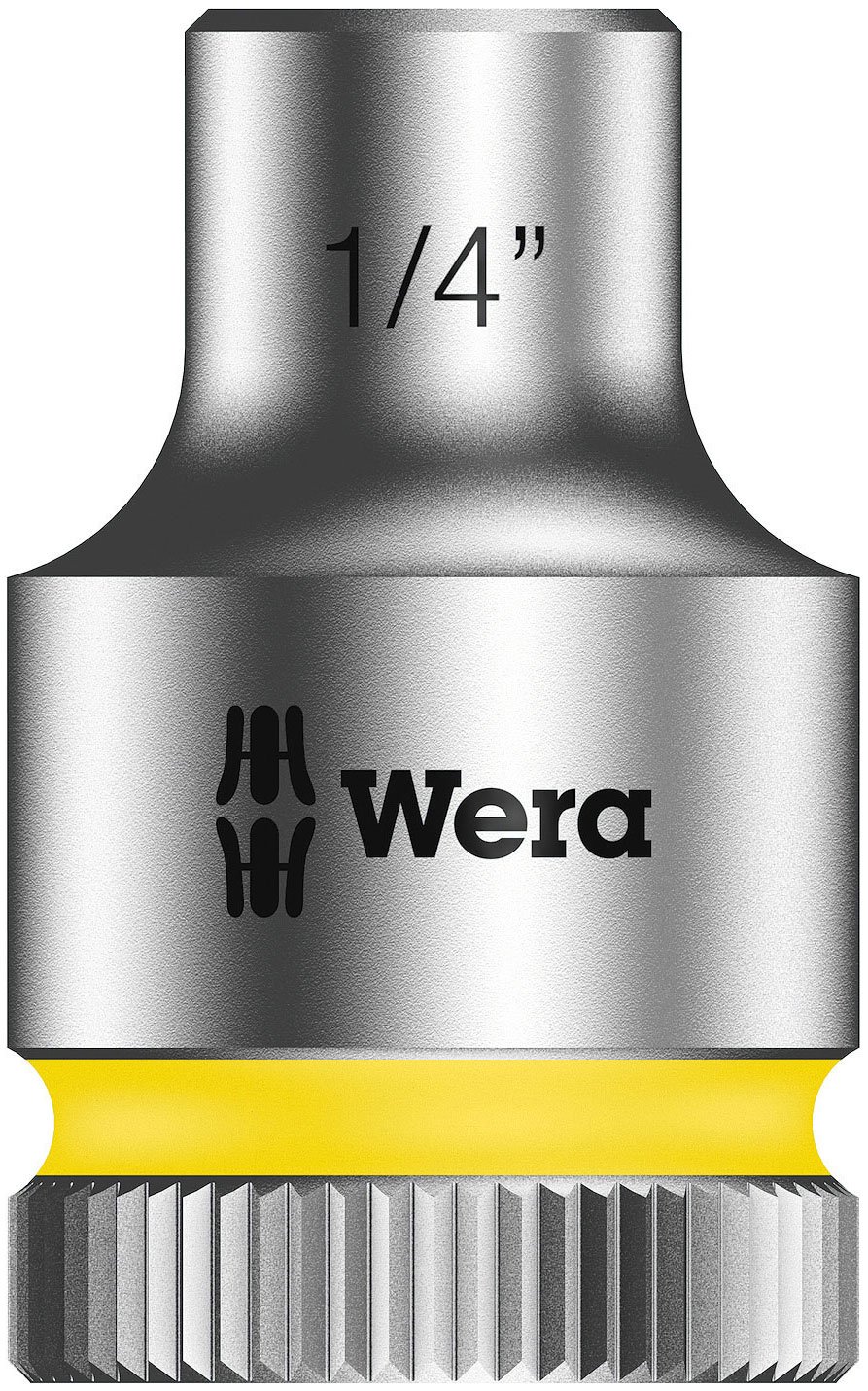 Wera 05003569001 1/4-Inch 8790 HMB Zyklop Socket with Hexagon Drive - Silver