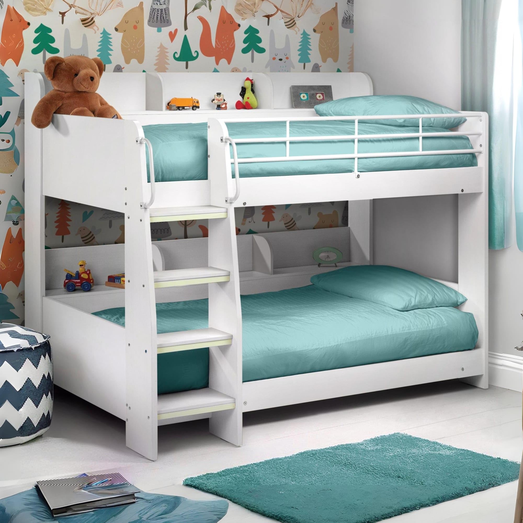 Julian Bowen Stone White Wood Domino Bunk Bed, Single