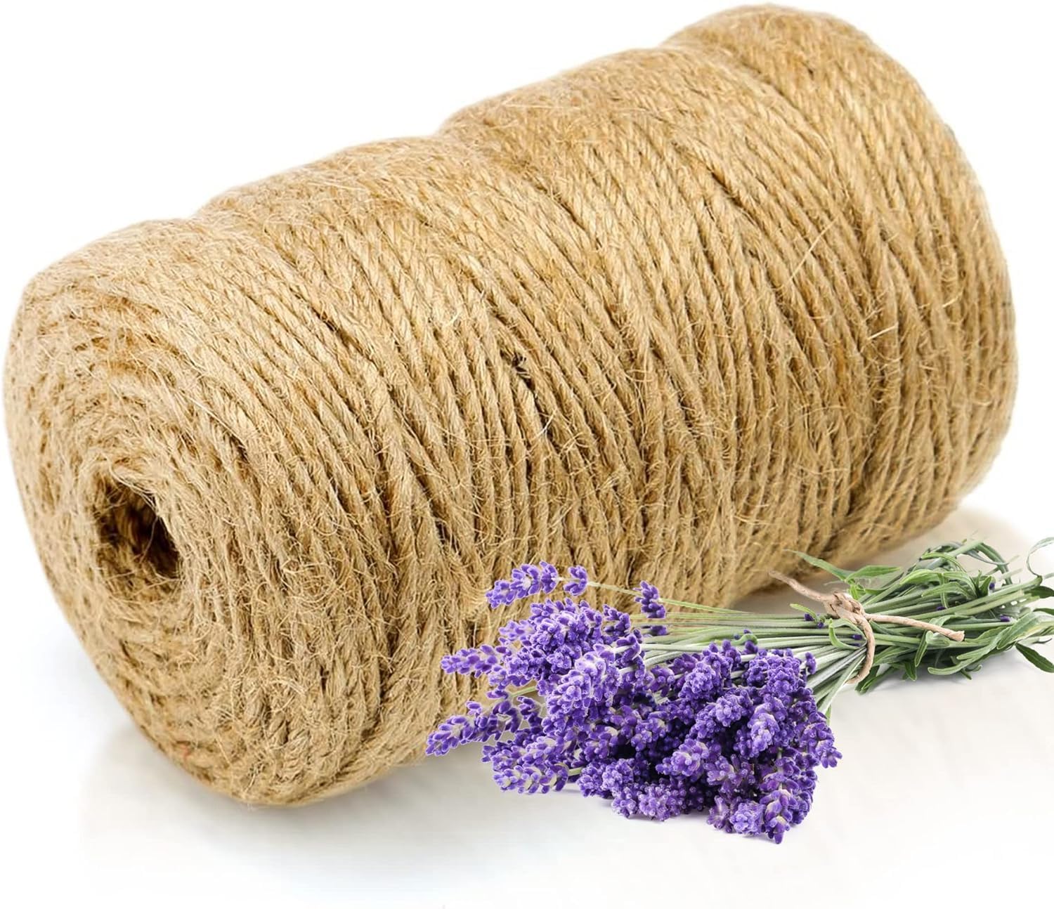 Jute Twine, 1 mm Cord, Jute Ribbon, Parcel Cord, Plant Ties, Natural Twine Tear-Resistant Spagate Raffia Ribbon, Jute Yarn (200 m)