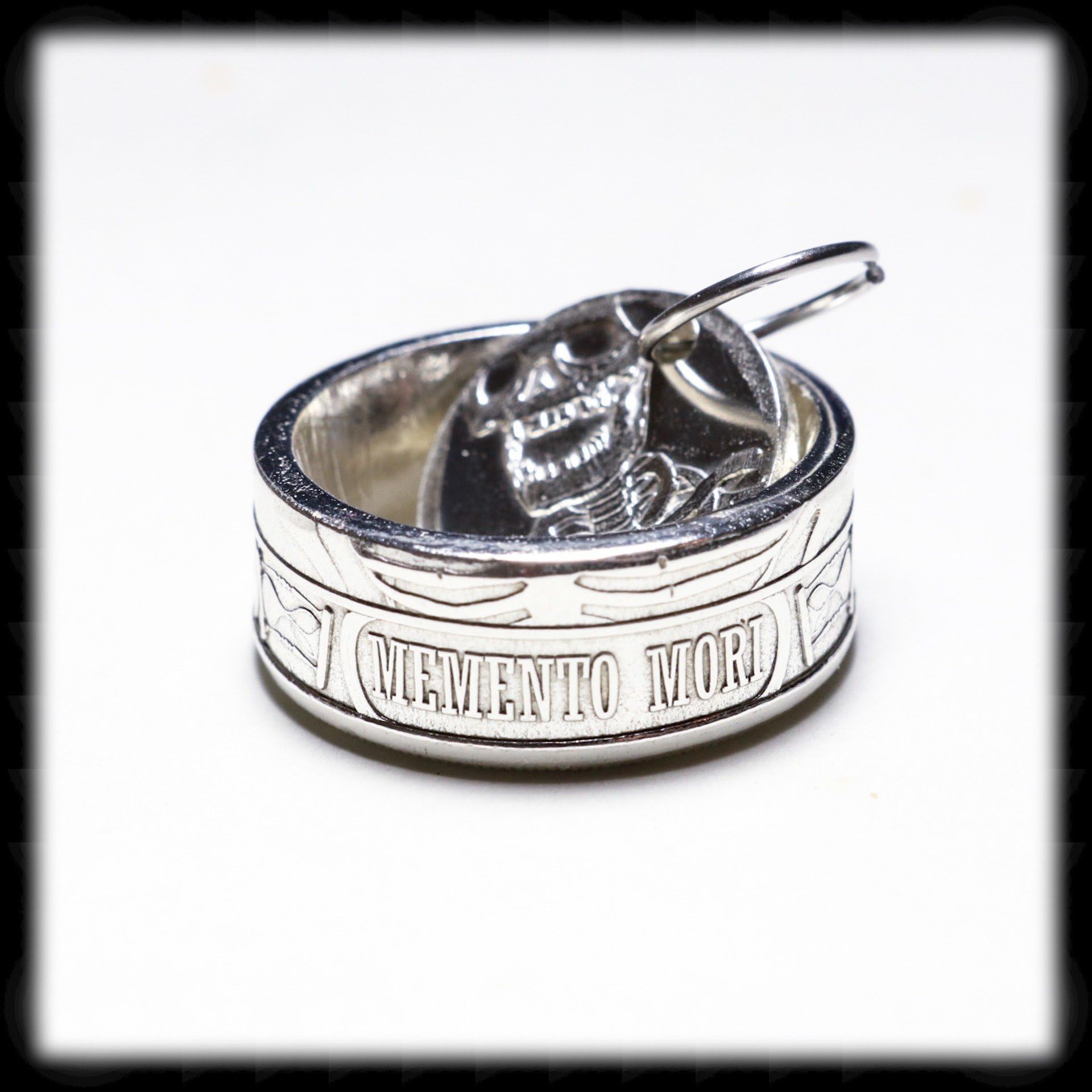 Handmade Memento Mori .999 Fine Silver Ring