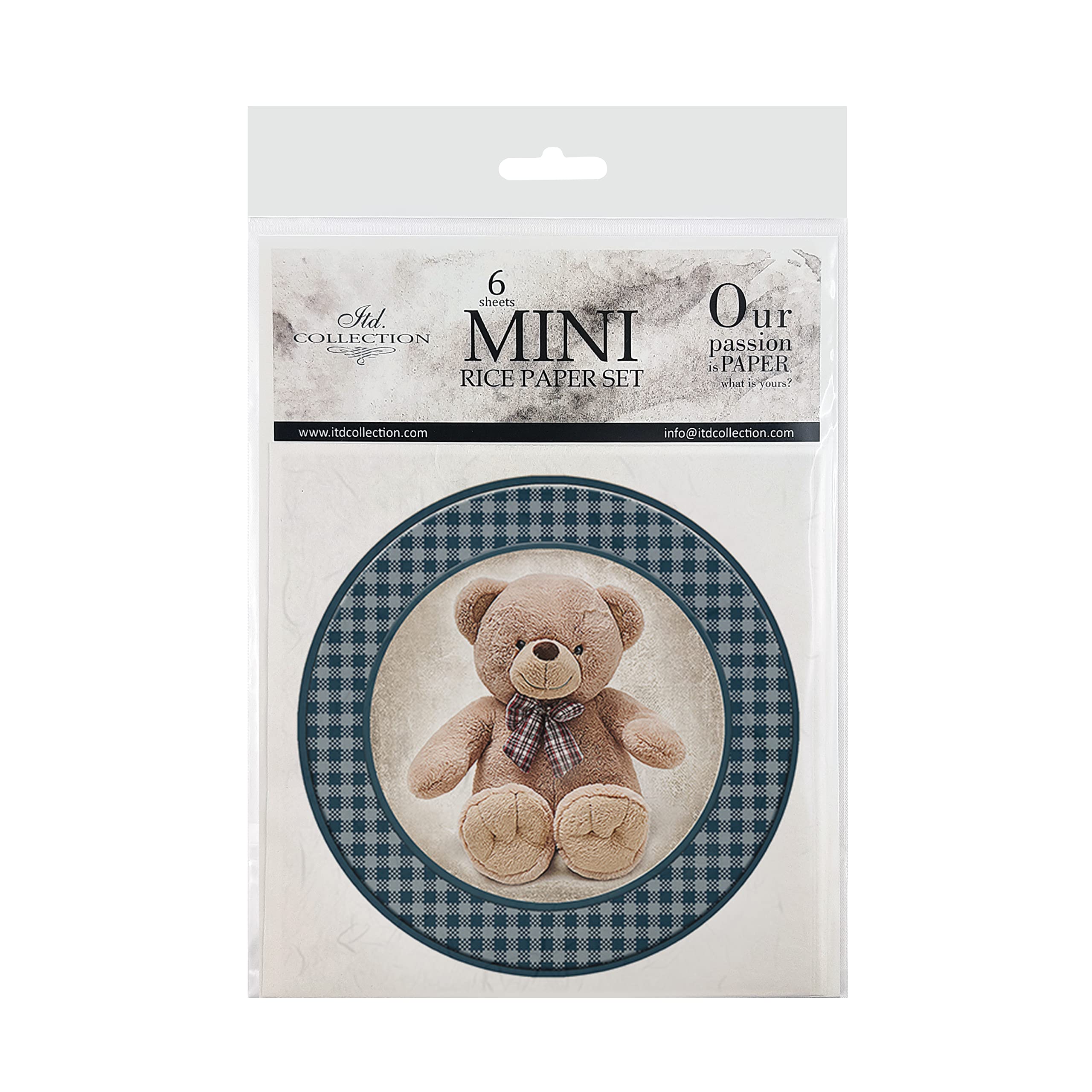 ITD Collection Mini Rice Paper Creative Set 14.8 x 14.8 cm (6 Sheets), Decoupage Rice Paper for Scrapbooking and Crafts, Multicoloured (RSM047- HS Code 48021000) — image 1