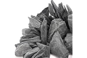 CFKJ [18 Pounds] Natural Slate Stone Rocks, 3 to 5 inch Slate Stone Rocks for Aquascaping, Aquariums, Terrariums, Amphibian Enclosures