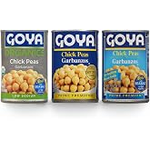 Goya Chickpea Trio, Low Sodium and Organic + Low Sodium, Garbanzo, 15.5 oz | Garbanzo Beans Regular, Low Sodium and Organic + Low Sodium, Canned Chickpeas, Pantry Bundle for Hummus, Salads &amp; Soups