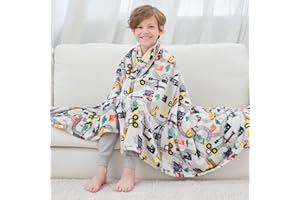 softan Truck Blanket for Boys, Kids Throw Blanket for Boys and Girls Soft Cozy Flannel, Cute Truck Blanket for Sofa Couch Bed
