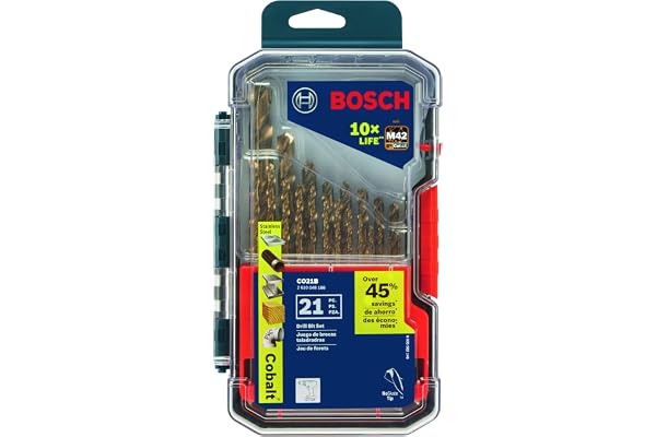 BOSCH CO21B 21 Pc. Cobalt M42 Drill Bit Set