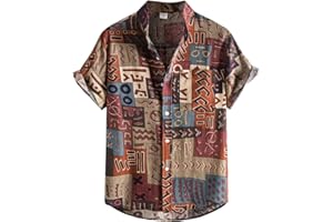 ZHUER Mens Cotton Linen Beach Tops Short Sleeve Button Down Shirts 2025 Summer Relaxed Fit Vintage Casual Hawaiian Shirts