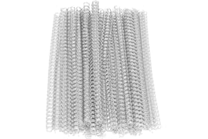 YOLIERAART 3 to 1 Pitch Twin Loop Wire Binding Spines, 3/8 Inch Book Binder Combs, 100 Pack Spiral Binding Coils for Booking Binder Machine, Students and Coworkers (60 Sheet Capacity, Silver)