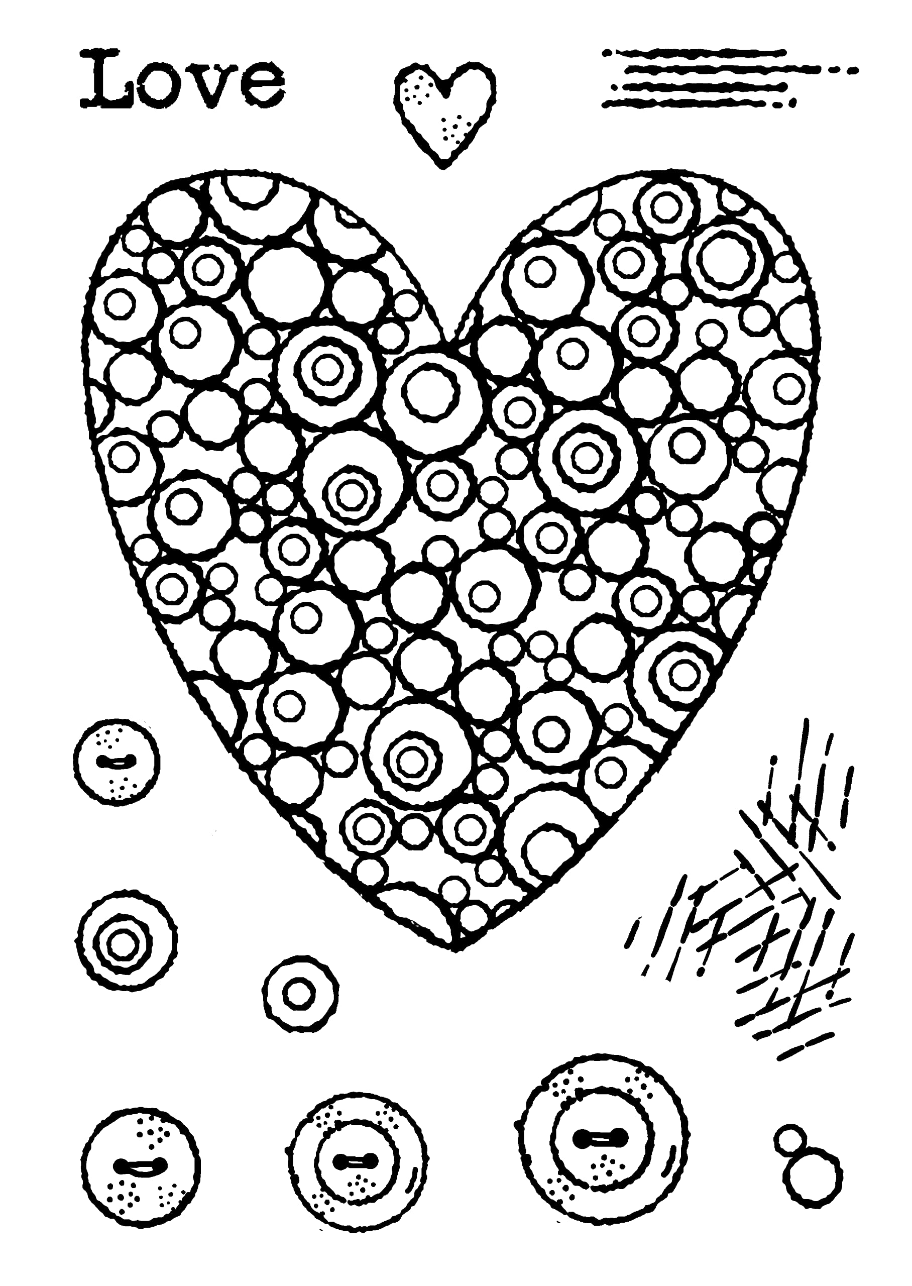 Woodware Francoise Collection-Bubble Heart-Clear Stamp Set, 4 x 6 inches