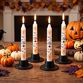 Rely+ Black Matte Metal Candle Holders for Taper Candlestick Set of 4 Decor for Home Table Centerpiece for Wedding, Parties, Dinners, Decorations - Fit 3/4" Candles