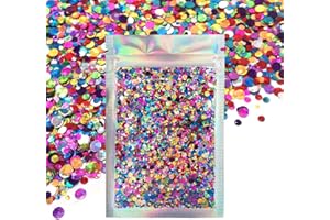 ELECTRIC BLISS BEAUTY Metallic Rainbow Circles - Face & Body Glitter - Cosmetic Grade Chunky Glitter - Uses Include: Festival Rave Makeup Face Body Nails Resin Arts & Crafts, Resin, Tumblers, Bath Bombs - Solvent Resistant