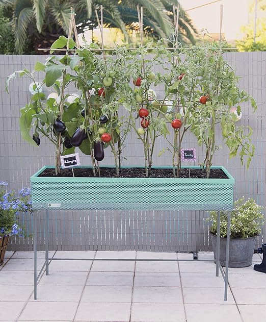 Huerto urbano de metal Green Passion 120x58x80 cm.Color mint ...