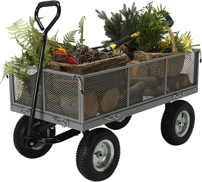 Garden Cart Large Heavy Duty Garden Trolley Wagon 600kgs TitanStrong